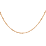 14K Yellow Gold Round Box Women's Chain 16" - Miral Jewelry