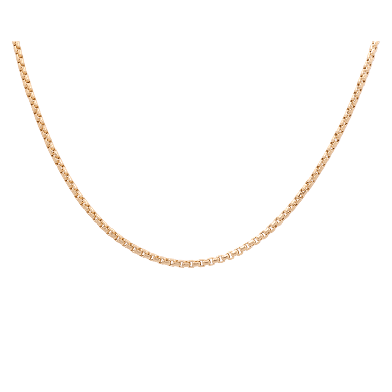 14K Yellow Gold Round Box Chain 2.5mm, 16in, 5.2 g
