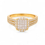 14K Yellow Gold Round Diamond Engagement Ring with 0.92Tw and Round Diamond - Miral Jewelry