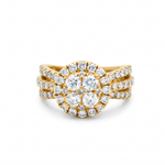 14K Yellow Gold Round Diamond Engagement Ring with 2.49Tw Round Diamond - Miral Jewelry