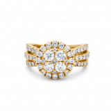 14K Yellow Gold Round Diamond Engagement Ring with 2.49Tw Round Diamond - Miral Jewelry