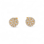 14K Yellow Gold Round Earrings with 1.09Tw Round Lab Grown Diamond - Miral Jewelry