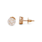 14K Yellow Gold Round Earrings with Diamonds - Miral Jewelry