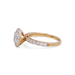 14K Yellow Gold Round Engagement Ring with Rounds Diamonds - Miral Jewelry