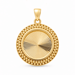 14K Yellow Gold Round Pendant - Miral Jewelry