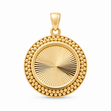 14K Yellow Gold Round Pendant - Miral Jewelry