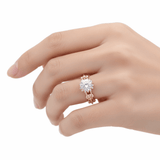 14K Yellow Gold Round White Cz Fashion Women's Ring - Miral Jewelry