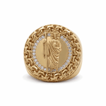 14k Yellow Gold San Judas Fashion Ring - Miral Jewelry