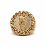 14k Yellow Gold San Judas Fashion Ring - Miral Jewelry