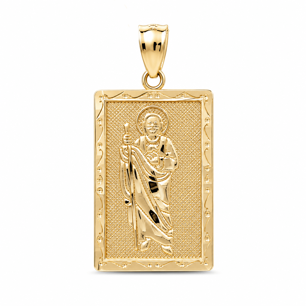 14K Yellow Gold San Judas Pendant - Miral Jewelry