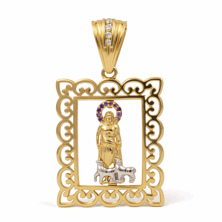 14K Yellow Gold San Lazaro Pendant - Miral Jewelry