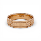 14K Yellow Gold Satin Wedding Band Ring - Miral Jewelry