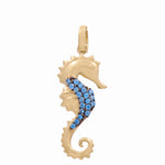 14K Yellow Gold Sea Horse Women's Pendant - Miral Jewelry