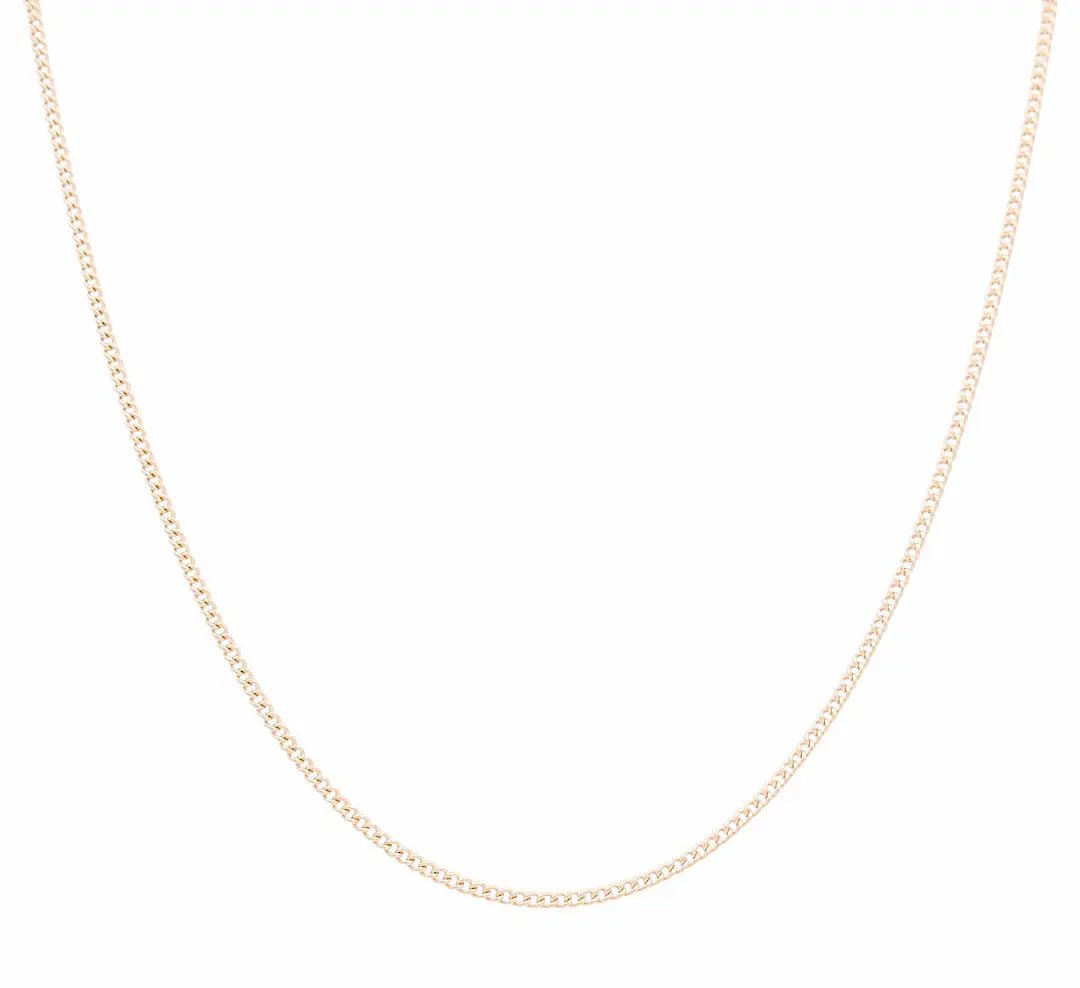 14K Yellow Gold Semi-Solid Cuban Link Chain 2mm, 19in