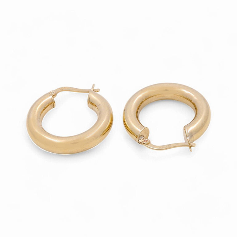 14K Yellow Gold Small Hoop Earrings - Miral Jewelry