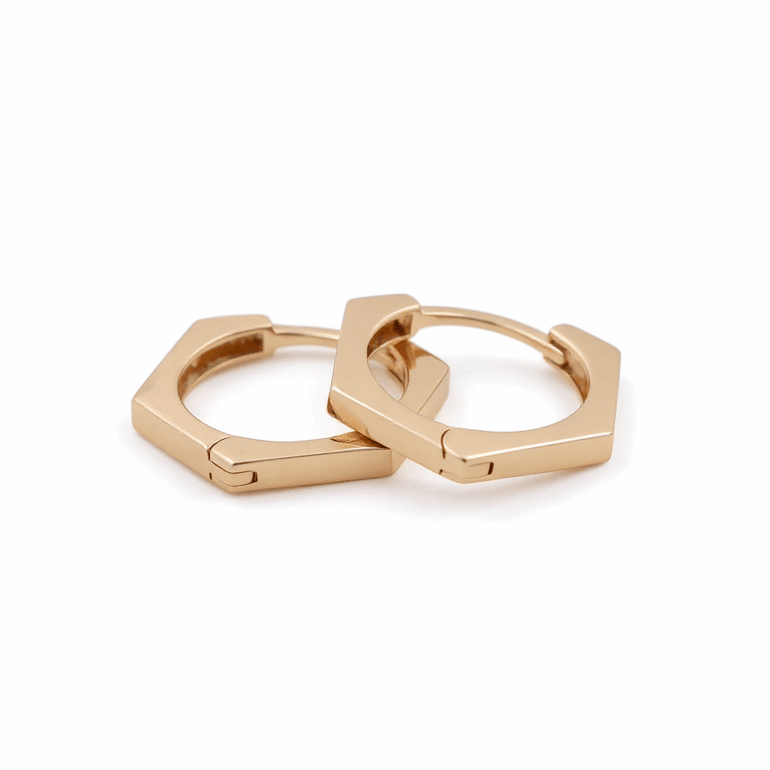 14K Yellow Gold Small Hoop Earrings - Miral Jewelry