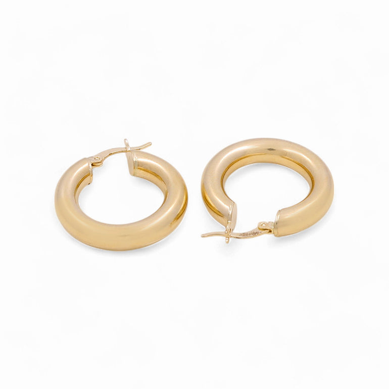 14K Yellow Gold Small Hoop Earrings - Miral Jewelry