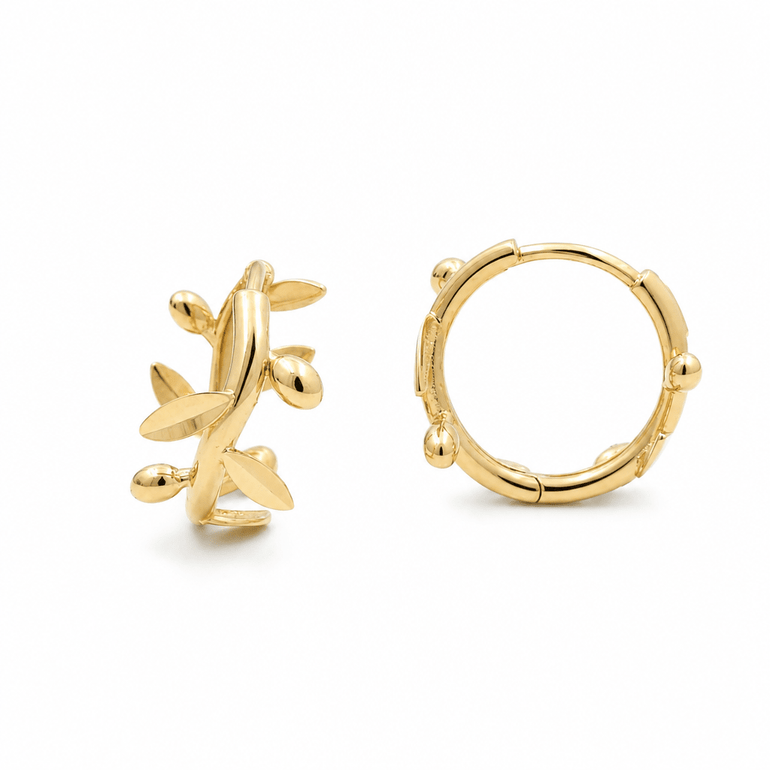 14K Yellow Gold Small Hoop Earrings - Miral Jewelry