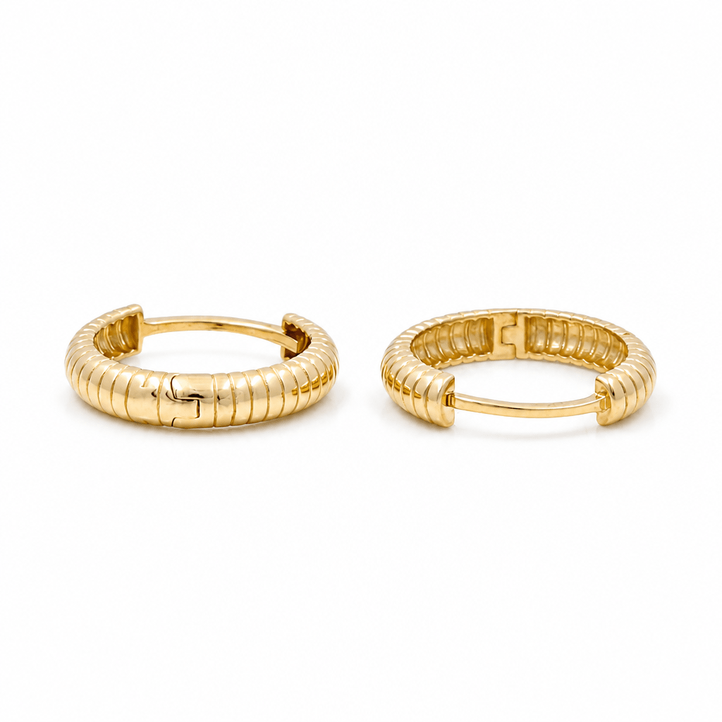 14K Yellow Gold Small Hoop Earrings - Miral Jewelry