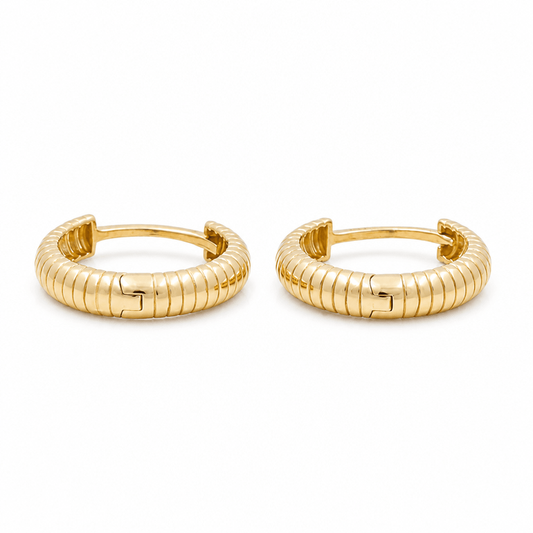 14K Yellow Gold Small Hoop Earrings - Miral Jewelry