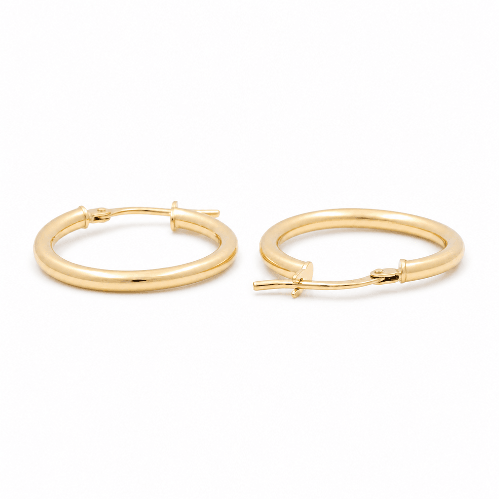 14K Yellow Gold Small Hoop Earrings - Miral Jewelry