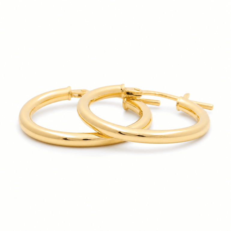 14K Yellow Gold Small Hoop Earrings - Miral Jewelry