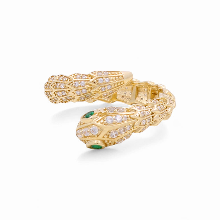 14K Yellow Gold Snake Fashion Women's Ring - Miral Jewelry