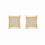 14K Yellow Gold Square Earrings - Miral Jewelry