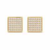 14K Yellow Gold Square Earrings - Miral Jewelry