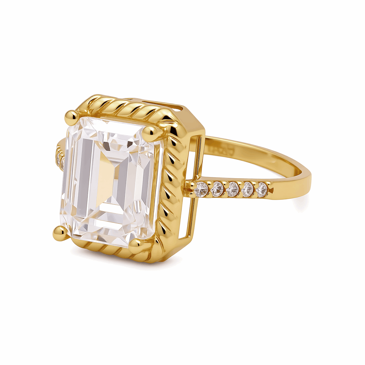 14K Yellow Gold Square Fashion Women's Ring - Miral Jewelry