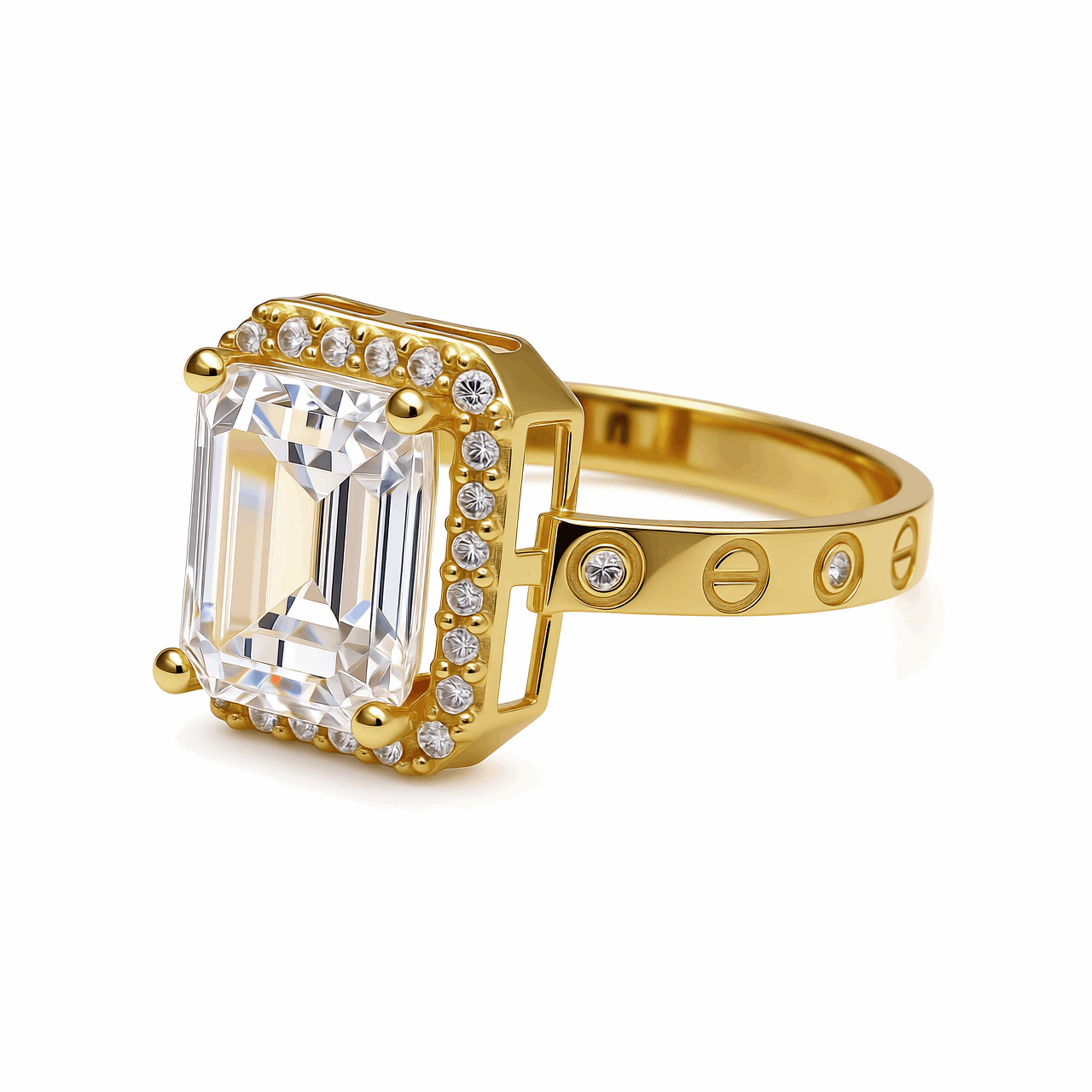 14K Yellow Gold Square Fashion Women's Ring - Miral Jewelry