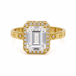 14K Yellow Gold Square Fashion Women's Ring - Miral Jewelry
