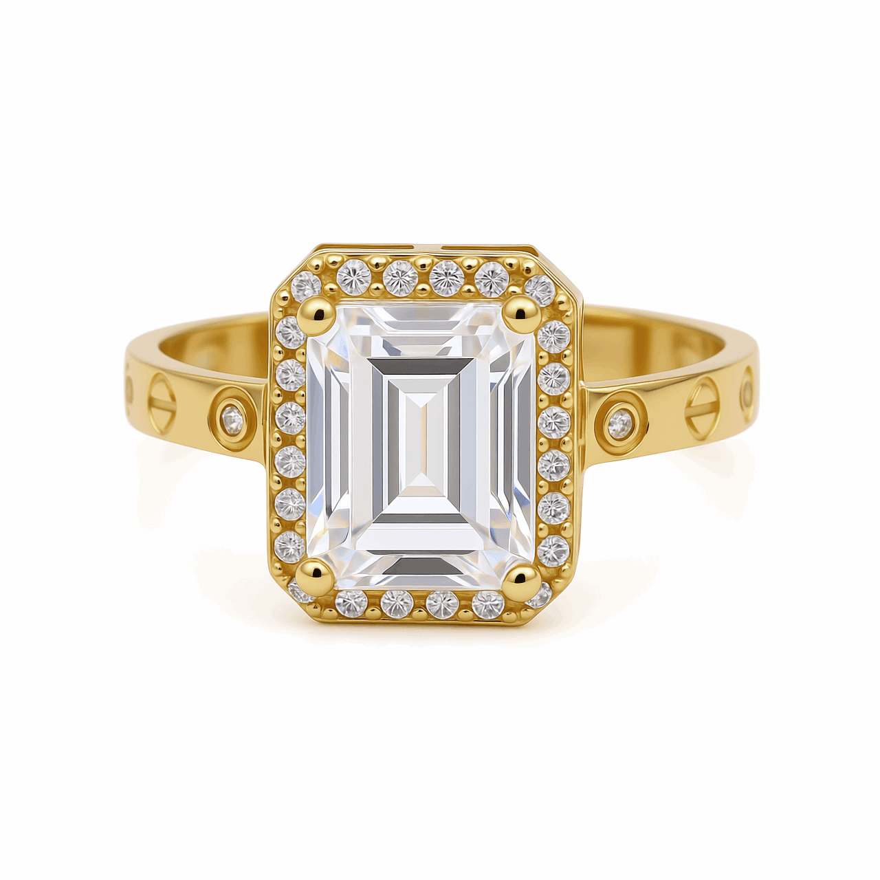 14K Yellow Gold Square Fashion Women's Ring - Miral Jewelry