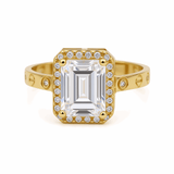 14K Yellow Gold Square Fashion Women's Ring - Miral Jewelry