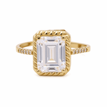 14K Yellow Gold Square Fashion Women's Ring - Miral Jewelry
