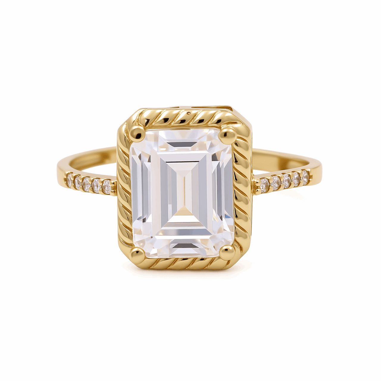 14K Yellow Gold Square Fashion Women's Ring - Miral Jewelry
