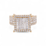 14K Yellow Gold Square Rings with 2.32Tw Baguette and Round Lab Diamonds - Miral Jewelry