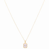 14K Yellow Gold Square White Necklace - Miral Jewelry
