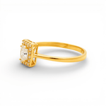 14K Yellow Gold Square with CZ Fashion Women's Ring - Miral Jewelry