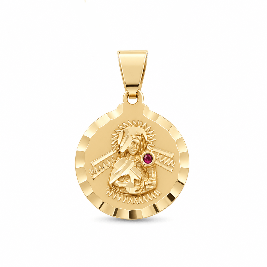 14K Yellow Gold Sta Barbara Medal Pendant - Miral Jewelry