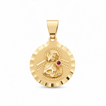 14K Yellow Gold Sta Barbara Medal Pendant - Miral Jewelry