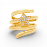 14K Yellow Gold Star with CZ Fashion Women's Ring - Miral Jewelry