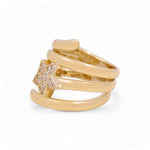 14K Yellow Gold Star with Cz Fashion Women's Ring - Miral Jewelry