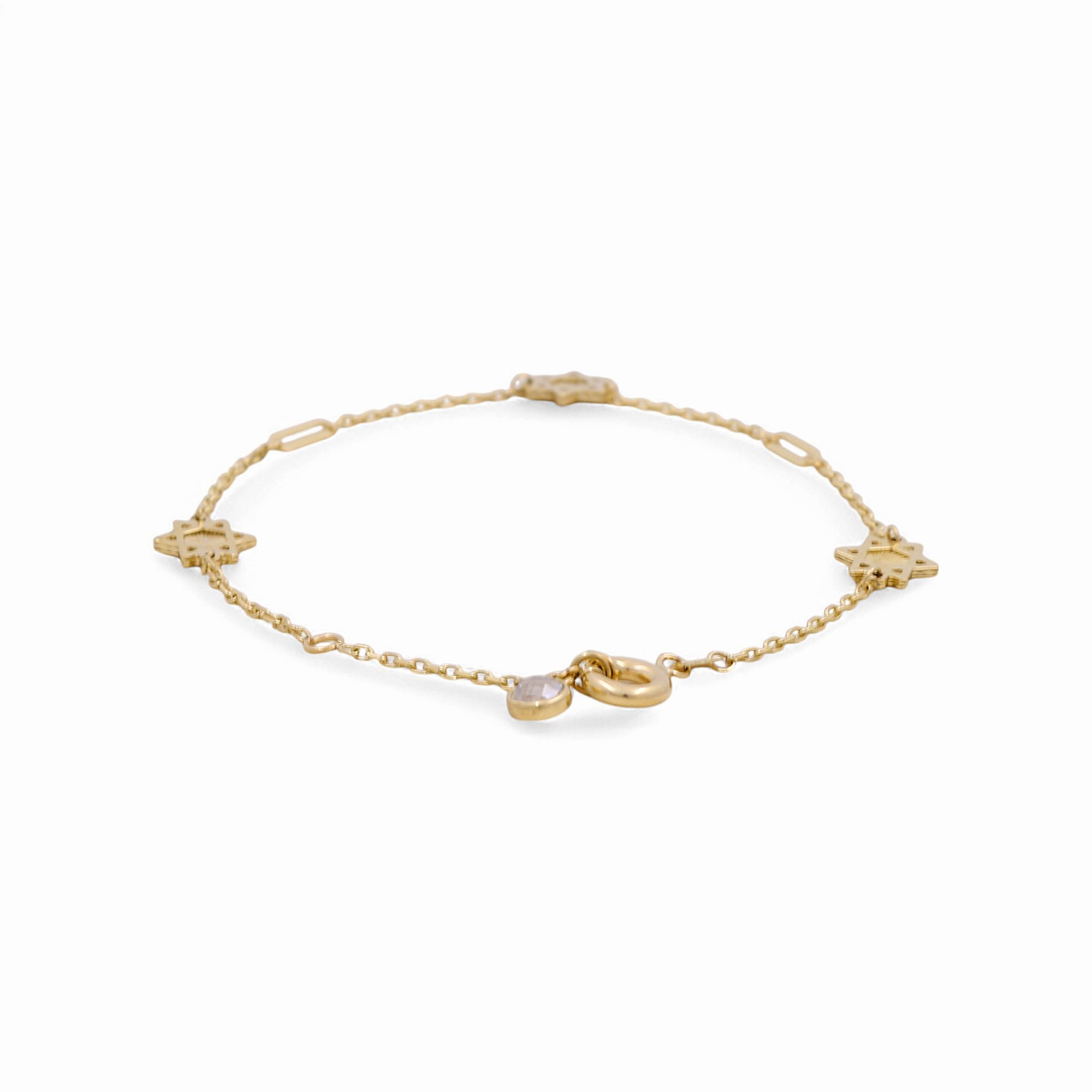14K Yellow Gold Star Women's Bracelet - Miral Jewelry