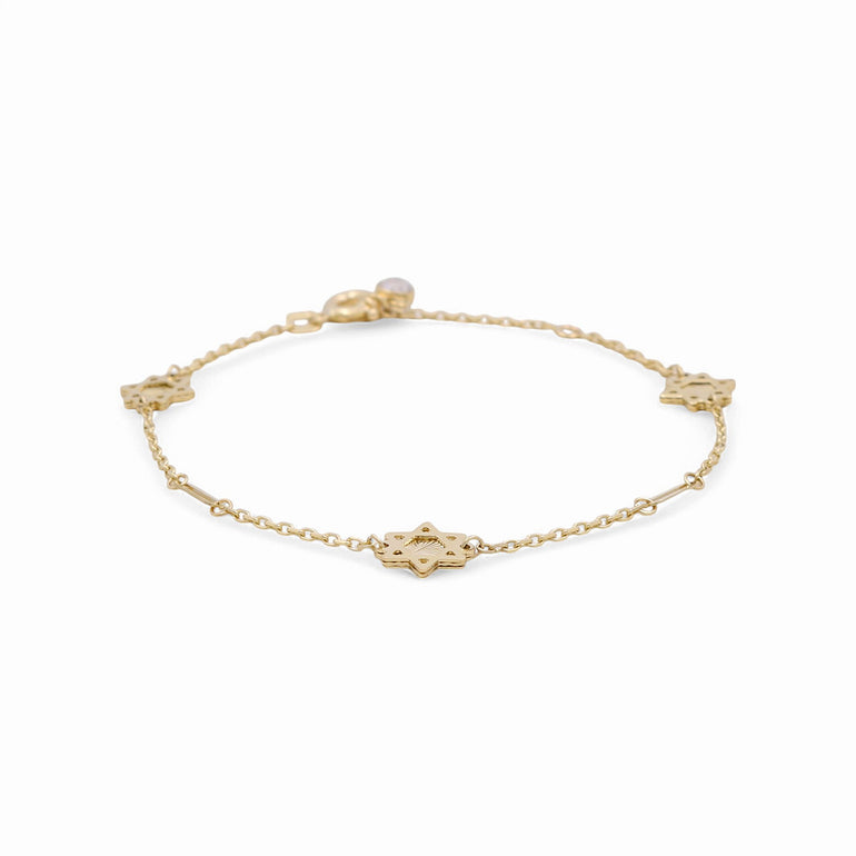 14K Yellow Gold Star Women's Bracelet - Miral Jewelry