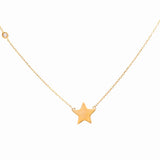 14K Yellow Gold Star Women's Necklaces with 0.03Tw Round Diamonds - Miral Jewelry