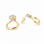 14K Yellow Gold Stud Diamond Earrings with 0.15Tw Round Diamonds - Miral Jewelry