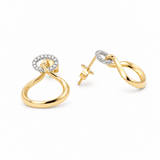 14K Yellow Gold Stud Diamond Earrings with 0.15Tw Round Diamonds - Miral Jewelry