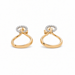 14K Yellow Gold Stud Diamond Earrings with 0.15Tw Round Diamonds - Miral Jewelry