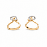 14K Yellow Gold Stud Diamond Earrings with 0.15Tw Round Diamonds - Miral Jewelry